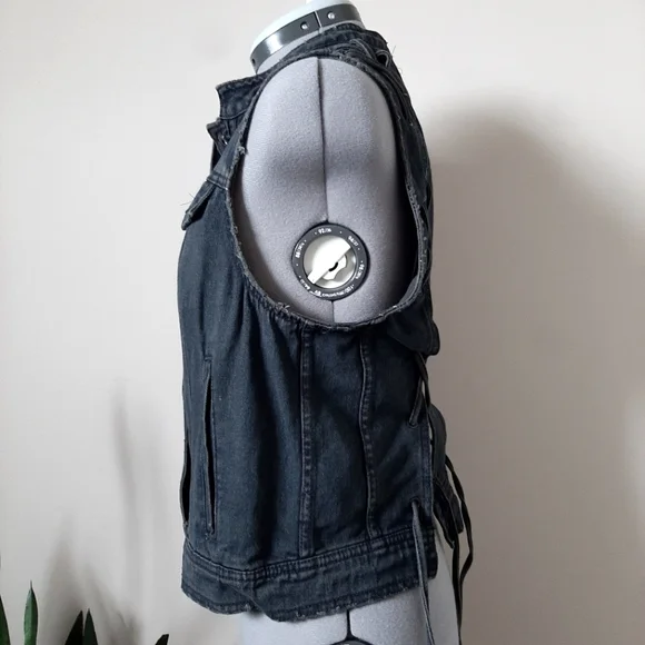 Free People Ripped Lace Up Vest - Picture 3 of 6